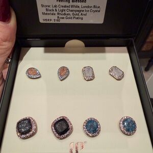 Elegant Multi-Color Crystal Earrings Set